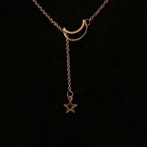 Moon and star lariat necklace NWOT VACATION HOLD